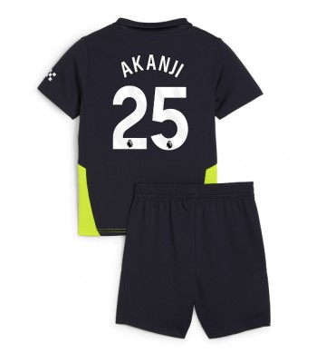 Manchester City Manuel Akanji #25 Segunda Equipación Niños 2024-25 Manga Corta (+ Pantalones cortos)